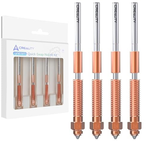 Creality Offizielle K1C Düsen, Quick-Swap 3D Drucker Düse Kit 0.4mm, 0.6mm, 0.8mm 4PCS, Ender 3 V3 Düsen Kupferlegierung und gehärtete Stahldüse für K1C, Ender 3V3, Ender 3 V3 Plus 3D Drucker