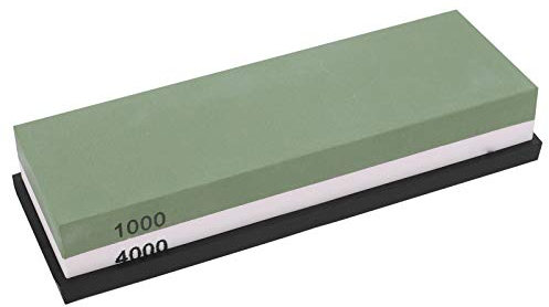 Messerschärfstein, weiß Geschmolzenes Aluminiumoxid, 1000 + 4000 Mesh, Doppelseitige Basis, Vorder- und Rückseite für Grobes und Feines Schleifen