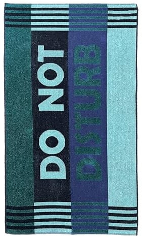 Olivia Rocco Jumbo Terry Jacquard Beach Towel Soft Cotton Quick Dry Water Absorbent Towels Great for Swim Spa Travel Yoga Sports Camping Sunbed Cover Bath or Shower, Do Not Disturb