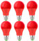 Wivety LED Glühbirne Rot 9W, E27 Farbige Glühbirne Beleuchtung Glühbirnen, Bunte Glühbirnen für Hochzeit Halloween Weihnachten Party Bar (6er Pack)