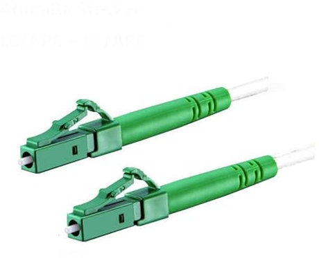 CONBIC® LWL Simplex Glasfaserkabel LC/APC 8° zu LC/APC 8°, weiß, OS2 Patchkabel, 9/125μm, LSZH, FTTH Lichtwellenleiter, G.657.A2 (14m) + FREE LCA ADAPTER