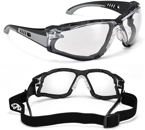 SAFEYEAR gafas de Seguridad de trabajo transparentes antiniebla, anti-raspado, rayos ultravioleta 400, anti-impacto. Gafas protectoras CE EN166-para bricolaje, laboratorio,arquitectura,jardín
