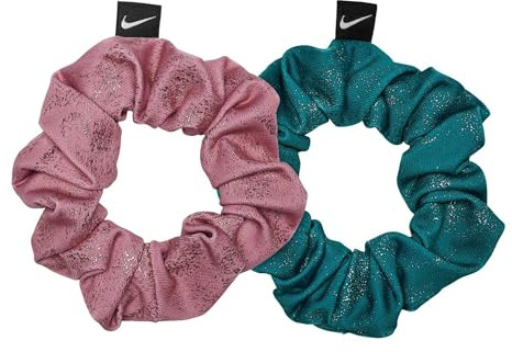 Nike Gathered Hair Ties 2.0 Haargummi 2er Set für Damen in der Farbe Desert Berry/Bright Spruce/White, Größe: ONE Size, N.100.2455.608.OS