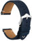 WOCCI 22mm Leder Uhrenarmband, Umgekehrtes Wildleder (Denim)
