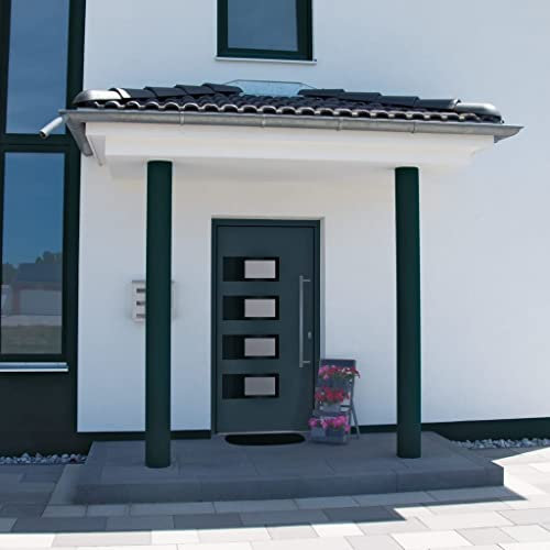 UJCHVHN Porte d'entrée en aluminium et PVC Anthracite 100 x 200 cm