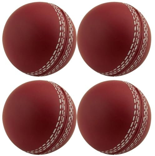 Luxylei Cricketbälle Für Training, Coaching, 4 Stück, Weicher Cricketball Handgenähten Nähten Zum Üben Und Hervorragenden Sprungfähigkeiten Für Spieler Jeden Alters
