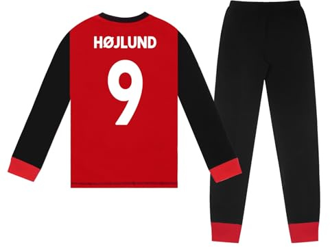 Manchester United FC Boys Hojlund 9 Long Pyjamas Red 13-14 Years