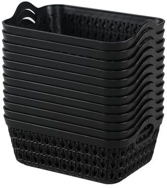 Julyeen 12 Packs Plastic Small Storage Basket Tray, Mini Baskets, 20 cm x 14.5 cm x 8.5 cm