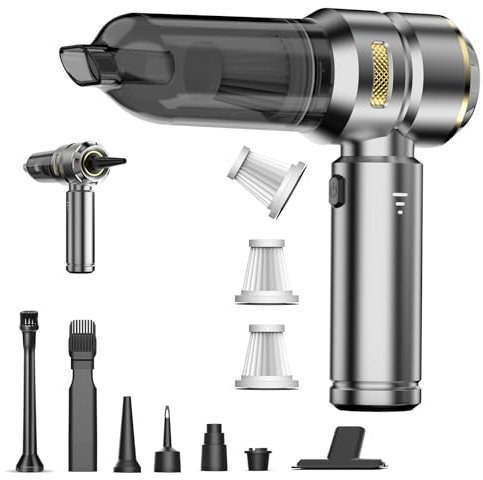 Ronghaonan Aspirapolvere Portatile Senza Fili,20000Pa 4 in 1 Mini Aspirapolvere Auto senza fili Alta Potenza Aspirazione,Aspiratore e Soffiatore con Motore Brushless, pulizia casa