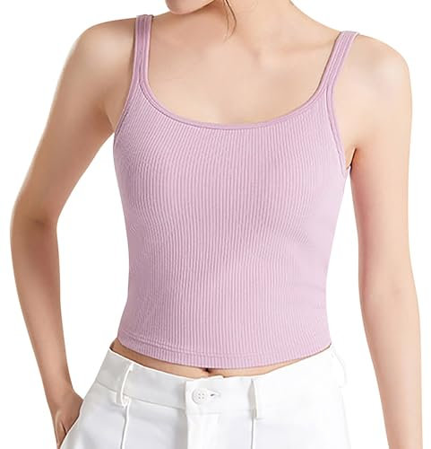Camiseta Rejilla Mujer Nueva ropa interior delgada para damas con almohadilla para el pecho sin aros Sujetador Ropa interior delgada Cabestrillo umbilical Camiseta South Hombre (Light Purple, M)
