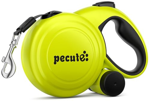 pecute Hundeleine 10m, Rollleine für Hunde, 360° Verhedderungsfreier Leinenverlängerung, Anti-Rutsch-Griff und Schnellbremsknopf, Geeignet für Hunde bis zu 50kg Gewicht