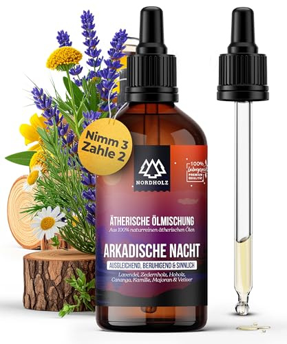 NORDHOLZ® Ätherische Ölmischung Arkadische Nacht [100% naturrein] Sinnlich & geheimnisvoll – In höchster Pharmaqualität aus naturreinen Ölen – Für Sauna, Diffusor & Aromatherapie