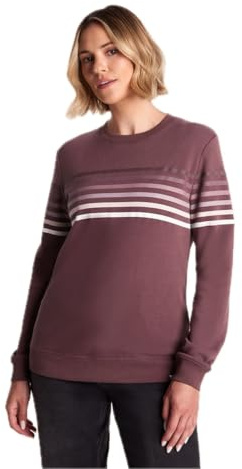 TOG24 Bayman Women's Crew Neck Sweatshirt in Supersoft Sustainable Cotton Blend with Colourful Stripe Print and Ribbed Neck, Cuffs and Hem