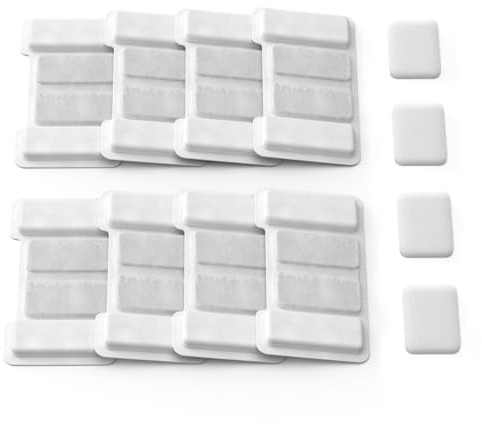 OUYILE Filtres de fontaine à eau pour chat – Lot de 8 filtres de rechange et 4 éponges pré-filtrantes de rechange pour distributeur d'eau automatique pour animaux domestiques