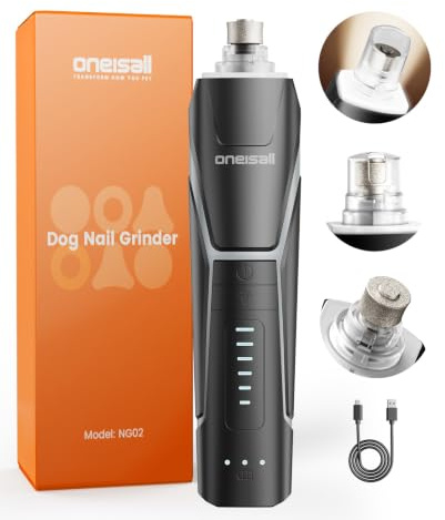 oneisall Dog Nail Grinders with 360°LED Lights,40db Silent