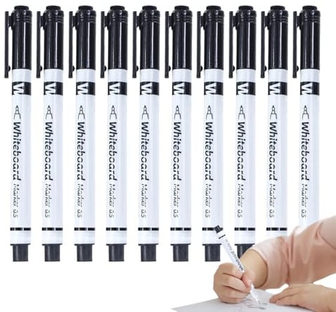 Trockenlöschmarker 10 Stück Schulstifte Mit Radierer | 0,5mm Feine Spitze Markerset Für Whiteboard Kalender Klassenzimmer Schule Kindergarten