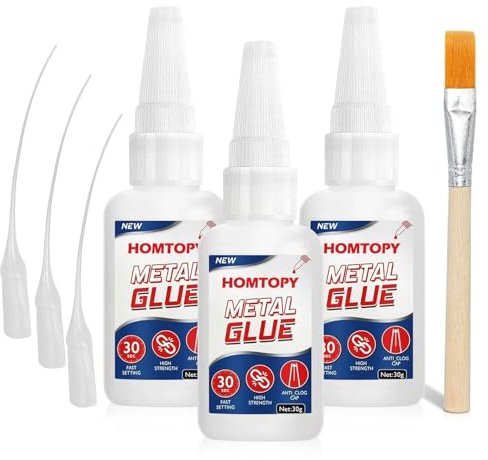 3 Pezzi Super Colla 30g Istantanea Extra Forte, Colla Istantanea con Testa Antiessiccazione per l'Incollaggio Plastica Vetro Ceramica Legno Metallo Altro Con 1 Pennello Piccolo 9 Contagocce