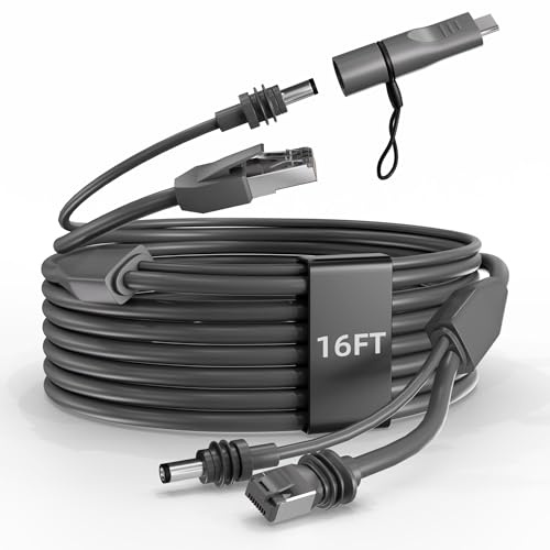 Joinfworld 4 in 1 Ethernet Cable for Starlink Mini (16.5FT/5M) | DC/USB C to DC + RJ45 + Gen 3 Replacement Extension for Starlink Mini,Supports 140W, Plug and Play, Waterproof & Stable