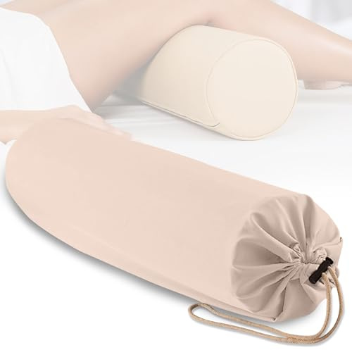 NRG Microfiber Bolster Covers Round Massage Bolster Pillow Covers - Natural - 6 x 27 - 100% Polyester Microfiber - Soft & Durable - Protection from Stains & Oil - Drawstring Closure
