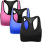 ANGOOL Damen Komfort Klassische Racerback Sport BH Top Fuer Yoga Fitness-Training, Schwarz blau rosa, S Fit 65B 65C 65D 70BC 70D 75BC