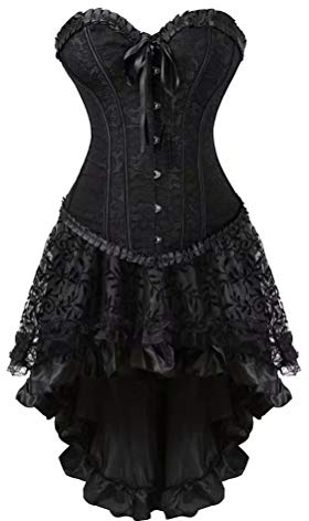 jutrisujo korsett corsagen vollbrust Damen kleid korsettkleid elegant Corsagenkleid rock spitze zum schnüren gothic