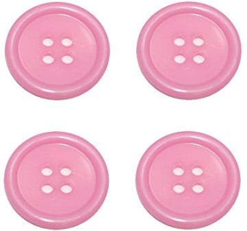 Knopf Knöpfe 20mm 4 Loch rosa 4 Stück (0132)