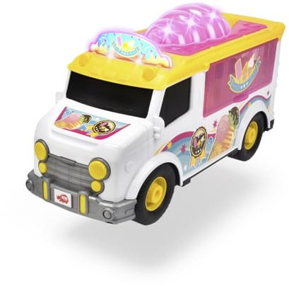 Dickie Toys - Ice Cream Van – 30 cm großer Eiswagen mit ikonischer Musik und Lichteffekten für Kinder ab 3 Jahren, buntes Eisauto, Mobile Eisdiele