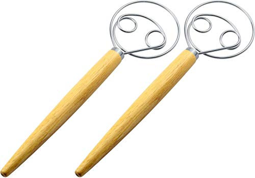 HINMAY - Frusta danese per impasto olandese, frusta per pane, 2 pezzi