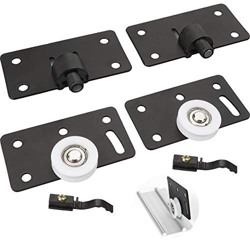 Lot de 2 Rouleau de Porte Coulissante Rail Porte Coulissante Placard, Roues Coulissantes 30 mm Roulette Placard Coulissant en Nylon Muets pour Placard Armoire Penderie (Noir)