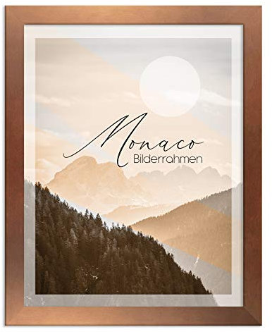 BIRAPA Monaco Bilderrahmen 21x30 cm Kupfer - Bilderrahmen Metall Optik, Alu Gebürstet Rahmen, Posterrahmen, Wechselrahmen