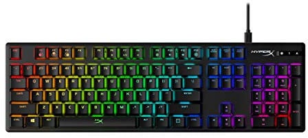 HyperX Alloy Origins - Mechanical Gaming Keyboard, Software-Controlled Light & Macro Customization, Compact Form Factor, RGB LED Backlit - Clicky HyperX Blue Switch, Full Size (Renewed)