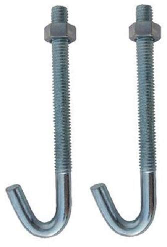 Part King J Bolts supplied with Nuts and Washers (Pack of 2)