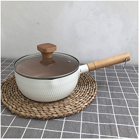 KELUNIS Casserole Yukihira, Alliage D'aluminium Style Japonais Casserole avec Un Couvercle, Marmite À Revêtement Antiadhésif, 7.87 Pouces