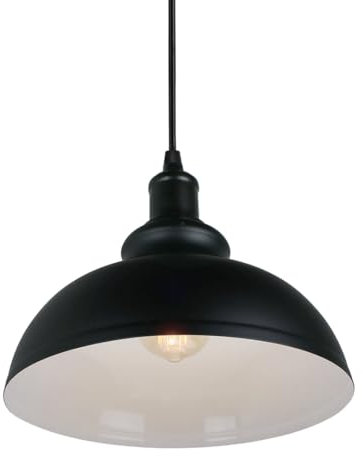 PETITES ECREVISSES Pendelleuchte Industrial Vintage Hängeleuchte Schwarz LED Design 1 Flammig Pendellampe Metall für Wohnzimmer Esszimmer Restaurant Keller Untergeschoss Usw (1 Flammig)