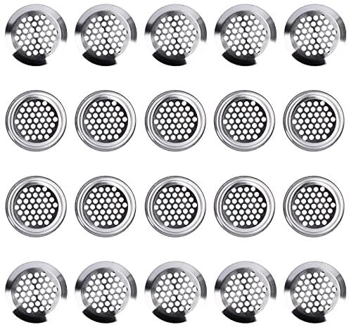 QIMEI-SHOP Lüftungsgitter Edelstahl Rund Gitter 35mm Insektenschutz Abluftgitter Zuluft Abluft Lüftung 42mm Oberer Durchmesser Silber 20 Stück