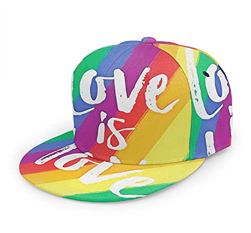 Oaieltj Unisex Baseball Cap Herren Damen Verstellbare Snapback Trucker Mütze Mode Hip-Hop Baseball Cap, Lgbt Non-binary Pride Regenbogenflagge Love, One size
