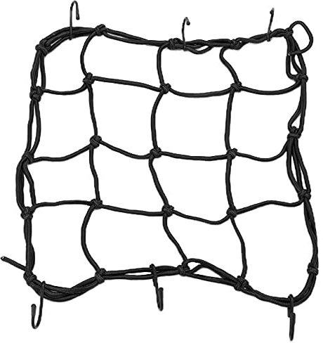 RiToEasysports Cargo Net Bungee,Elastic Luggage Net Cargo Net Nylon with Hooks 30 x 30cm / 11.8 x 11.8in for Road Mountain Bicycles Motorcycles Electric Vehicles