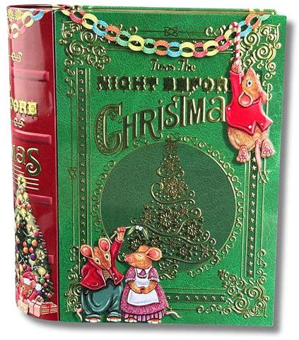 MediMuc Große Buchdose Night Before Christmas - Aufbewahrungsdose, Keksdose, Blechdose - lebensmittelecht - Vol. 3,0l