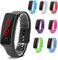 AYNEFY LED Watch Sports Silicone Strap Digital 12-Hour Dial Electronic Display Wristwatch Watch for Sport, Night Running, Casual Wear(Black)