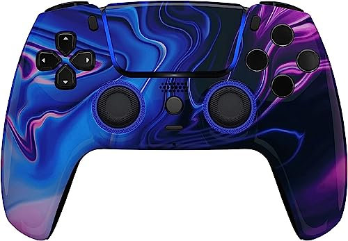 Manette sans fil personnalisée compatible avec PS5 – Plusieurs modèles disponibles (PS5 bleu et violet tourbillon)