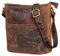 LEABAGS Leder Handtasche Damen I Premium Echtleder Umhängetasche I Damen Schultertasche I Damentasche I Tragetasche für Arbeit Uni Schule Freizeit I Größe M (24 x 23 x 6 cm) I Vintage Dunkelbraun