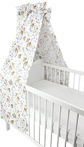 TupTam Babybett Himmel mit Schleifchen, Farbe: Wilde Tiere, Größe: ca. 160x240 cm