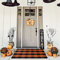 DR.NATURE Orange und Schwarz karierter Teppich, 109.2x69.8 cm, Halloween-Frontdekoration, Fußmatte, Baumwolle, Veranda, Eingang (109.2 cm Lx70.8 cm) cm B)