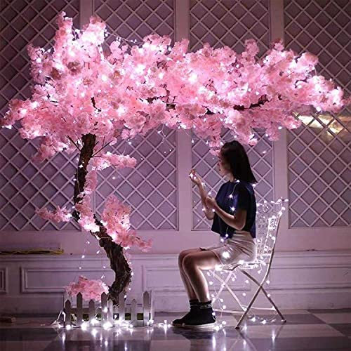 PCWLH Grand Arbre de Fleurs de Cerisier ArtificielCerisier Japonais Arbre ArtificielArbre Fleurs Rose Ple RalisteDcoration Plantes en Soiepour la Maison Mariage Fte Jardin