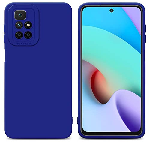 Cadorabo Hülle kompatibel mit Xiaomi RedMi 10 Schutzhülle TPU Silikon Case Liquid Design mit Kameraschutz Slim Kratzfest Weiche Gummi mit Rundumschutz Case Hülle für Xiaomi RedMi 10 in Blau