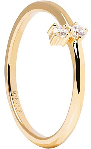 PdPaola Damen-Damenring 925er Silber Zirkonia 50 Gold 32022628