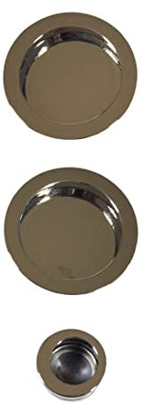 bricoleva.it Kit serrure porte coulissante rosette ronde aveugle sans serrure, poignée avec serrure pour porte coulissante (couleur chrome brillant)
