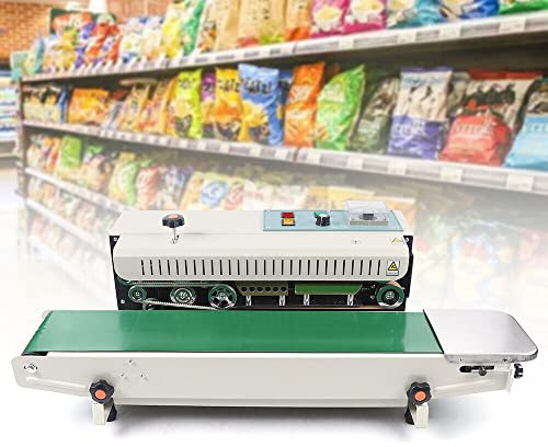 FR-900 Sealing Machine Automatic Horizontal Continuous Plastic Bag Band Sealer Machine 220V 500W Electric Packing Tool for Packaging and Sealing 6-12mm Sealing Width