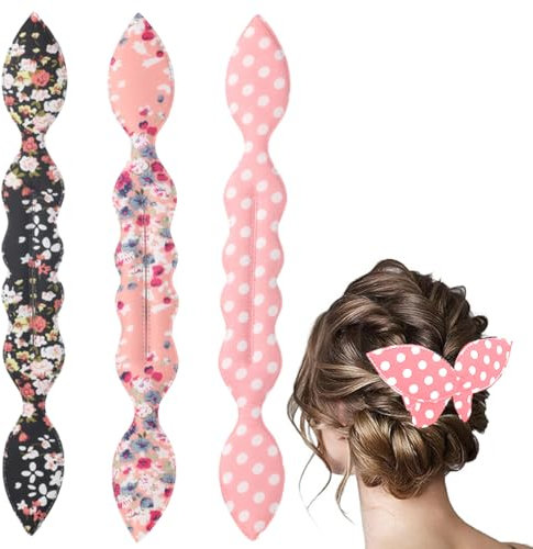 CUHZA Magischer Haarknoten, 3 Stück Haarknotenmacher, Hair Bun Maker, Haarknoten Maker, Haarhalter Schwamm Clips Haar Styling Donut Brötchen Haar Twist Lockenwickler Donut Tools für Mädchen Frauen