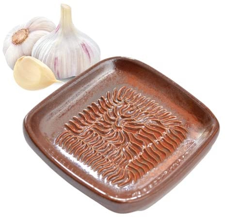 ANCKERAMIC® ORIGINAL Knoblauch Ingwer Muskat Keramikreibe aus FINNLAND-Rostbraun